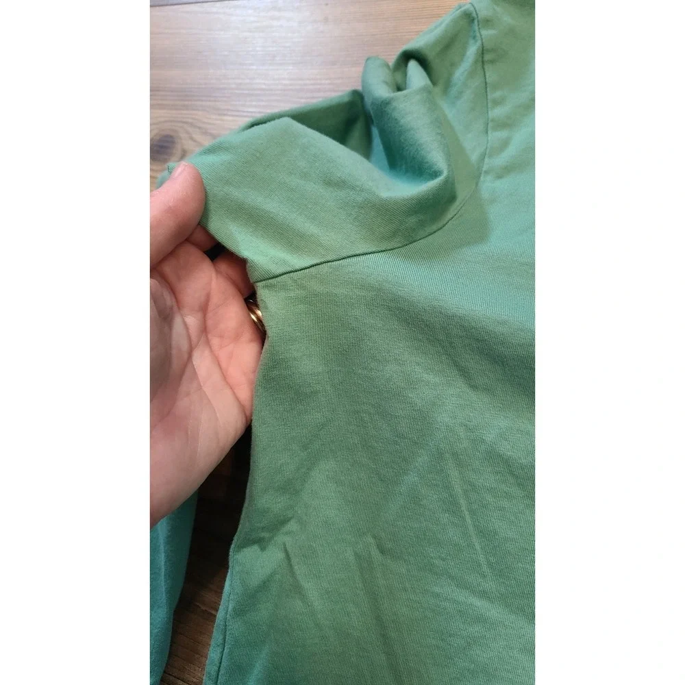 Polo‎ Ralph Lauren Long Sleeve Shirt Mens M Cotton Green Embroidered Logo FLAW